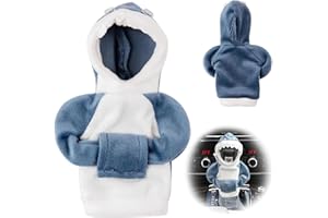 MODODER 2023 New Upgrade Flannel Gear Stick Hoodie, Universal Gear Stick Hoodie Cover for Car, Car Gear Stick Knob Cover Gearstick Hoodie, Gear Shift Knob Hoodie Cover for Christmas Gifts (Shark)