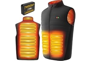 LABEWVI Gilet chauffant, veste chauffante homme avec batterie incluse, 25000mAh/12000mAh 7,4V/5V blouson chauffant homme, manteau Électrique avec 3 Niveau de chauffant | 6 zones chauffante, Hiver Vêtement