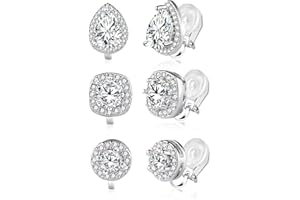 ALEXCRAFT cyrkonia klipsy srebro 925 dla kobiet męskie klipsy do uszu kobiety bez otworów w uszach kolczyki srebrne 3 pary