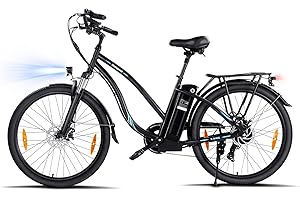Bodywel A26/A275 Bicicleta Eléctrica, 26/27.5 Pulgadas Bicicletas Eléctricas Ciudad, Bici Eléctrica E Bike con Batería Extraíble 36V 15.6Ah, Pantalla LED, MAX 100KM función de la aplicación Bluetooth