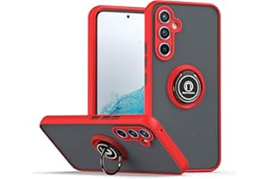 XINYEXIN Funda para Samsung Galaxy A54 5G, Funda con Soporte de Anillo, TPU + PC Translúcido Anti- Arañazos Carcasa Protectora Antigolpes Case Cover - Rojo