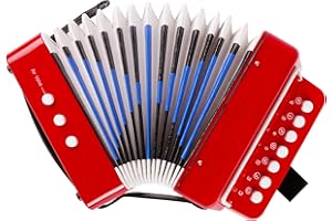 CBSKY Tachan - Acordeón infantil a escala - Con sistema de aprendizaje colores y flechas - Acordeón conservatotio con 7 teclas (CPA Toy Group 790T00687) Multicolor