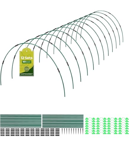TTL GARDEN Vario 100 Set van 6 tunnelbogen van kunststoffolie 106 x 108 cm voor het afdekken van bloembedden, 4 maten mogelijk, tunnelbogen van roestvrij staal met kunststof gecoat 30 stuks