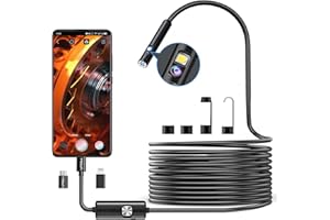 VPOW Kamera inspekcyjna endoskopowa Telefon USB: 1920P HD z podwójnym obiektywem kamera WiFi Boroskop do iPhone'a z systemem Android, światłowodowa kamera spustowa z 8 diodami LED, bezprzewodowa