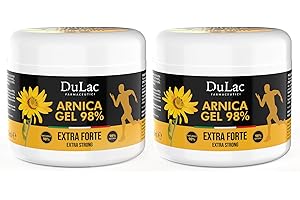 DULÀC FARMACEUTICI 1982 DuLàc, Żel z Arniką 98% z Olejkiem Buriti, Tymiankiem i Mentolem, 2 x 500 ml, do Masażu Skóry Mięśni i Stawów, Testowany Dermatologicznie, Testowany na Nikiel, Wyprodukowany we Włoszech, 1000 ml