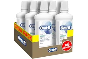 Oral-B Collutorio Protezione Gengive e Smalto 6x500ml, Pulizia Denti e Igiene Orale Completa, Sapore Menta Fresca