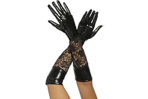 krautwear® Guanti lunghi da donna, effetto bagnato, effetto pelle, lunghezza circa 53 cm