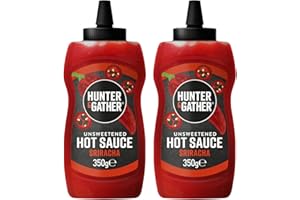 Hunter & Gather Salsa Sriracha Picante 2x350g | Ceto, Paleo, baja en carbohidratos y vegana | Libre de azúcar añadido y edulcorantes