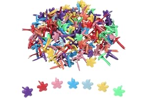 GENZYRE 200 Stück Blütenartig Musterklammern Klein Musterbeutelklammern Briefklammern Mini Klammern Metall Mini Brads Flachkopfklammern für Scrapbooking Briefklammern Basteln Handwerk DIY Kunsthandwerk