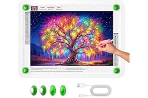 Zocelight A3 Diamond Art Light Board, 16.77×13.35inchs Light Pad,6000 Lux Super Bright Light Box for Tracing,Side Button Design,Magnet Light Table for Diamond Painting,Sketching,Weeding Vinyl(White)