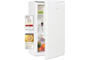 Exquisit Vollraumkühlschrank KS585-V-091E weiss | Nutzinhalt: 75 L | LED-Beleuchtung | Glasablagen | Ohne Gefrierfach