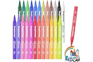 ‎TONGFUSHOP Tongfushop 24 Farben Acrylstifte, Acrylstifte für Steine Wasserfest Kein Schütteln Erforderlich, Sicher Brush Pen Set, Multimarker für Leinwand, Glas und Osterdekoration Geeignet