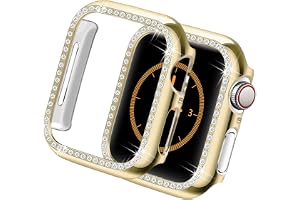 Yolovie Kompatibel med Apple Watch fodral 44 mm serie 6 SE serie 5 serie 4 iWatch fodral med bling kristall diamanter glänsan