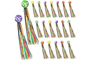 CXKPVFN 20 PCS Ribbon Bouncy Balls Jumping Balls With Coloured Ribbons Golden Silk Elastic Ball Bouncy Ball for Birthday Gifts, Parties and Festivals