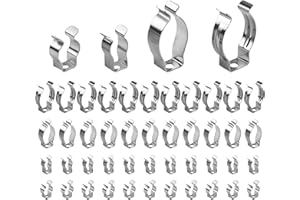 YUIO 48pcs Spring Terry Clips for Hanging Tools, Metal Tool Clips Storage, Assorted Various Size Wall Mounted Tool Holder Wall Clips, Holder Tidy Wall Clamp Set for Organising Shed Garage Brooms Rakes