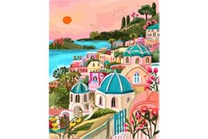 Daisen Art Peinture Numero Adulte, DIY Peinture Par Numero Adulte, Peinture Acrylique pour Adultes Enfants débutants Facile sur Toile Peinture Numero avec peintures et pinceaux, Paysage 40×50 cm