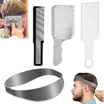 3-teiliges Haarschneide-Set - 2 Gebogene Übergangskämme + 1 Haarschnittband - Für Fade & Übergangsfrisuren Zu Hause