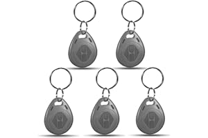 5 X Grey RFID Tags Key fobs - 125Khz READ ONLY Proximity ID Card Token Access Control | By UMTMedia®