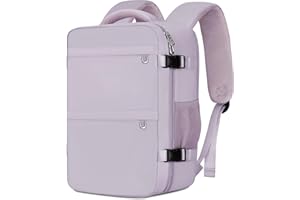 Cmezevi Mochila de Viaje 20L Cabina Avión 40x20x25 cm, Compatible Ryanair, EasyJet, Vueling, Mochila Portátil Hombre Mujer, Ligera, Antirrobo, Charging Hole Equipaje de Mano - Morado