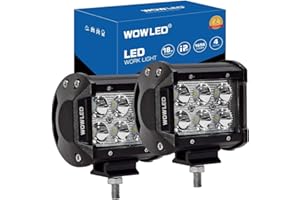 WOWLED Work Light Bars, Car Fog Light Assemblies Spot Lamp 2Pcs 18W Spot LED 2x 18W Spot Lights