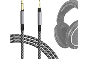 GEEKRIA-Audiokabel kompatibel mit Sennheiser HD620S, HD599SE, HD599, HD598, HD598SE, HD560S, HD598SR, HD400PRO, HD579, HD569,1/8 Zoll (3,5 mm) bis 2,5 mm geflochtenes Nylon-Ersatzkabel(5,6 Fuß/1,7 m)