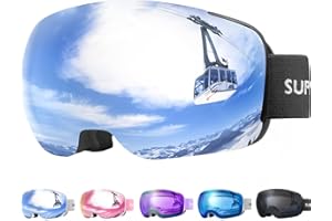 Supertrip Ski Goggles for Men Womens, Interchangeable Lens skiing goggles, Anti-fog Over Glasses Snowboarding Goggles Snow Snowboard Goggles