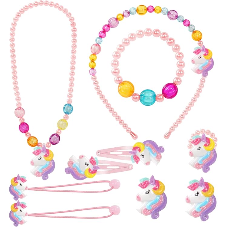 Ensemble Bijoux Licorne Pour Filles - Sac à Main, Collier, Bracelet Et