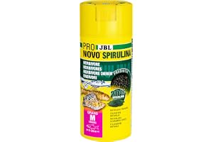 PRONOVO SPIRULINA GRANO, Grönfodergranulat för alla akvariefiskar från 8–20 cm, fiskfodergranulat, klickdispenser, storle