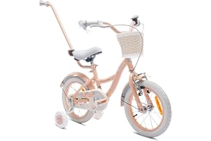 sun baby Bicicleta para niñas Flower Bike, tamaño de Rueda 12 14 16 Pulgadas, con Barra de Empuje Desmontable, Bicicleta Infantil para niñas de 2 a 6 años