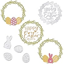 Fustelle Pasquali Per Fai Da Te - Set 4 Pezzi Con Conigli E Uova | Per Scrapbooking, Carte E Biglietti Artigianali