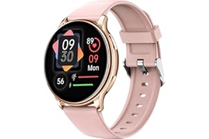 findtime Smartwatch Damen mit Telefonfunktion Fitnessuhr Fitness Tracker Smart Watch Whatsapp Telefonieren mit Lautsprecher Blutdruckmessung Schrittzähler Uhr Damen Fittnessarmbanduhr Frauen Rosegold