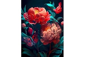 DAERLE 5D Diamond Pintura de Diamantes,Flores DIY 5D Diamond Painting Kit Punto de Cruz Diamante Rhinestone Bordado Manualidades Decoración de Pared del Hogar Torre de Flores 30X40cm