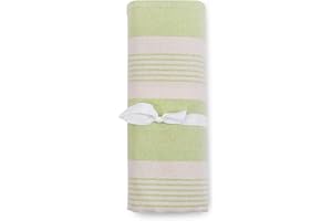 HomeLife Telo Copridivano Cotone (260X280) Made in Italy, Elegante Versatile - Telo Copritutto Cotone Multiuso perfetto come Telo Arredo Divano Copriletto Matrimoniale Estivo Leggero Righe Verde