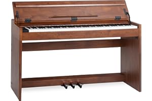 McGrey DP-18 WN E-Piano - 88 gewichtete Tasten mit Hammermechanik und Anschlagdynamik - 128 Klänge - Dual- und Split-Funktion - integrierte Tastaturabdeckung - 3 Pedale - Nussbaum matt