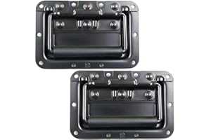 ADAMHALLHARDWARE Adam Hall Hardware 34082BLK M2 AH - 2er Set Klappgriff / Kistengriff gefedert schwarz in 8 mm Einbauschale