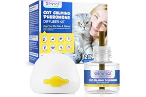 UOCASI Diffusore Calmante per Gatti e Gattini - Solleva l’Ansia del Gatto 2 in 1 EU Plug-In Feromone Ricaricabile 30 Giorni +Ricarica 48ml, Comfort, Calming & Relax, Ansioso, Anti-Stress