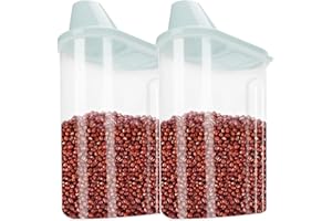 TOWEAR Contenedor de comida para perros, contenedor hermético de almacenamiento de alimentos para gatos con taza medidora, dispensador de alimentos secos para perros, gatos, pájaros, peces, paquete