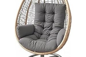 AQIGR Hängesessel Kissen, Garten Polster, Auflage für Hängeschaukel, Hängekorb Sitzkissen, Waschbar Schaukelstuhl Sitzkissen Hängestuhl Sitzauflage(Dunkelgrau)