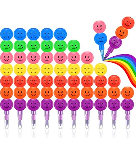 Lot De 20 Crayons Empilables Multicolores – Formes De Balles Et De Bonbons – Sans Danger, Non Toxique – Cadeau D'anniversaire – Pour Enfants