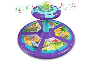 FOR21JOYS Chaise pivotante pour enfants - Carrousel rotatif à 360° - Pour enfants à partir de 18 mois - Avec lumières LED et musique