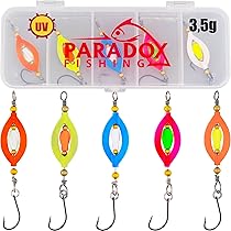 Set Spinner Per Trote Paradox Fishing - 10 Pezzi Da 2,8g, Con Scatola, UV E Glow - Foto 2