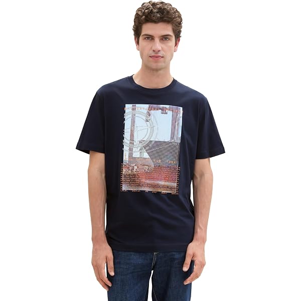 Camiseta Hombre Tom Tailor 1044015 – Algodón Suave Con Estampado Moderno | Ajuste Regular