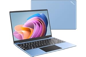 WOZIFAN 2025 Newest PC Portatile 14 Pollici Laptop Metal Shell 128 GB SSD Supporta l'espansione 1TB Notebook 2.4G+5G 1080P con mouse senza fili protezione della tastiera(Italiana)-Blu