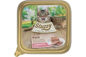 Stuzzy Mister, Mokra karma dla dorosłych kotów, Smak szynki, pasztet i mięso w kawałkach - łącznie 3,2 kg (32 taryny x 100 gr)
