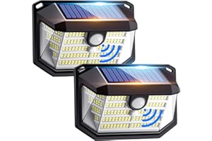 COOLNIGHT Faretti Solari a Led da Esterno[2 Pezzi],[230LED+3 Modalità+300°Super Luminoso]Faretto Led da Esterno Solare,2200mAh Faretti Solari a Led da Esterno,IP65 Luci Solari Esterno Luci da Esterno Giardino