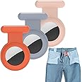 MAKINGTEC Hidden for Air Tag for Kids, Silicone Case for Airtag with Invisible Pin, Safer Than Bracelet Wristband Necklace Keychain (3 Packs, Pink & Orange & Grey)