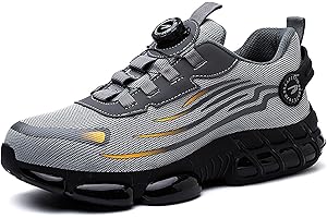 MIEHUIAI Scarpe Antinfortunistiche Uomo Donna Leggere e Comode Scarpe da Lavoro con Punta in Acciaio Ammortizzazione Traspiranti Antiscivolo Scarpe Protettive Industriali