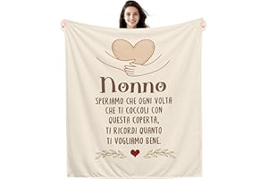 AMOREA Nonno Speriamo che ogni volta che ti coccoli con questa coperta ti ricordi quanto ti vogliamo bene Coperta Promemoria per il Nonno Compleanno Festa del papà Festa del Nonno Regalo di Natale (nonno-b)
