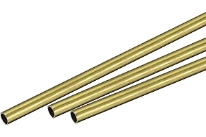 sourcing map Tube Laiton Rond 6mm OD 0.5mm Mur Épaisseur 200mm Longueur Tuyau 3Pcs