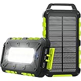 Powerbank Solare 20000mAh Caricabatterie Portatile USB C, Caricatore Impermeabile Batteria Esterna con Luce LED e 3 Porte di 